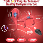 Vibrating Cock Ring with Rose Clitoral & G-Spot Stimulator, 9 Vibration Modes