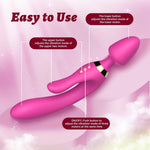 3-in-1 Vibrator Wand – G-Spot, Clitoral & Anal Stimulator with 9 Vibration Modes