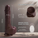 Realistic Thrusting Dildo – Black Silicone Vibrator with Suction Cup & Remote