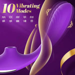 3-in-1 Sucking Vibrator for Women, 10 Modes Clitoral & G-Spot Stimulator