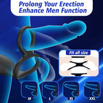 360° Rotating Prostate Massager with 10 Vibration Modes & Remote Control Cock Ring