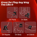 Vibrating Cock Ring with Clitoral Stimulator – Stretchy Male Sex Toy with 9 Modes