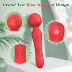 Rose Wand Vibrator – Clitoral, G-Spot & Nipple Stimulator, Waterproof & Quiet
