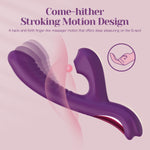 Come-Hither Rabbit Vibrator with Suction & 10 Vibration Modes for Clitoral & G-Spot