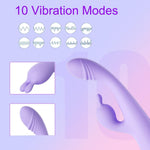 Rechargeable Waterproof Rabbit Vibrator – 10 Modes for G-Spot & Clitoral Stimulation