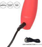 Hot Ember 10-Function Waterproof Rechargeable Silicone Vibrator with Flickering Tip
