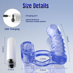 Double Penetration Anal Plug with Bullet Vibrator & Cock Ring, Strap-On Prostate Massager