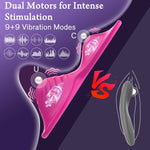 APP-Controlled Wearable Butterfly Vibrator – Dual Motor, 9+9 Modes, Pink