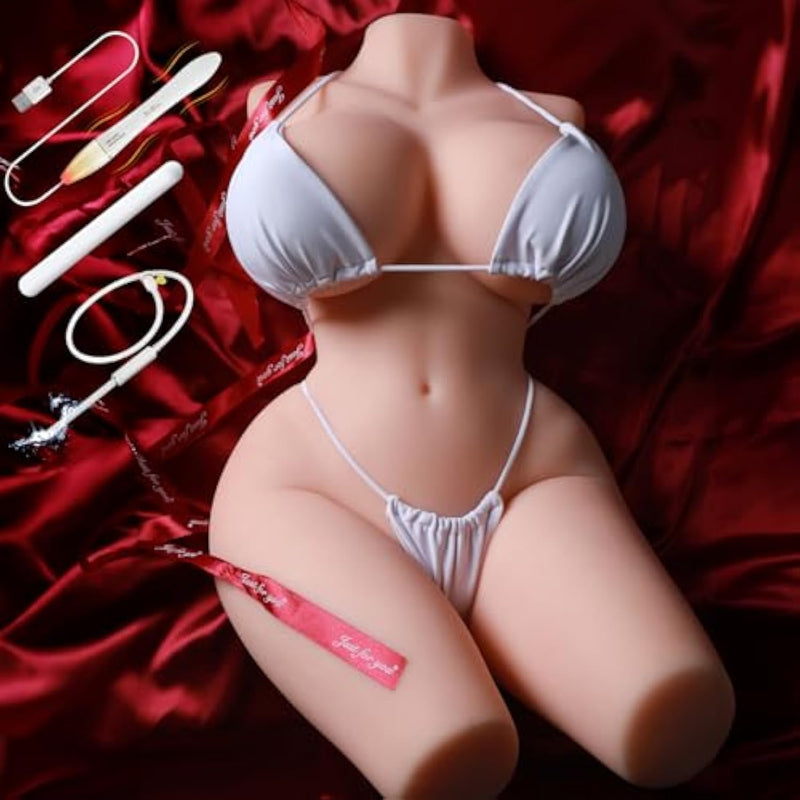 Full Size Lifelike Sex Doll,36Lb Life Size Sex Dolls Torso For Men,Big Boobs Butt Pussy Ass,Realistic Full Body Pocket Pussy Male Toys For Vaginal Anal Breast Sex,Heating Rod,Washer Hose,Drying Stick