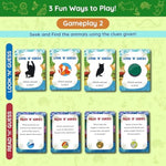 Jumbo 70 Piece Round Floor Puzzles For Kids Ages 3-5, 6-8, Large Jigsaw Puzzle With Educational Flash Cards And 3D Figures | Educational Gift (Animal Safari)