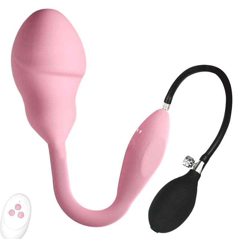 Vaginal & Anal Trainer With Remote Control Inflatable Dildo With Adjustable Thickness G-Spot & Prostate Vibrator With 10 Vibration Modes Adult Sex Toys & Games