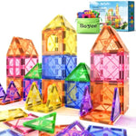 Magnetic Tiles Toddler Toys Magnetic Building Blocks For Kids Ages 3-12 Stem Educational Toys For Girls & Boys Sensory Play For Preschool Learning Birthday Toddler Xmas Gifts