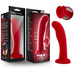 Temptasia Jezebel - 6 Inch Platinum Puria Silicone Ultrasilk Smooth Satin Feel G Spot Dildo - 1.5" Wide - Strap On Compatible Suction Cup - Sex Toy For Women Couples - Crimson