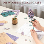 Lilac Wooden Flower 3D Puzzle Kit, 30-Minute DIY Craft for Adults & Teens