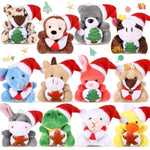 12 Pcs Mini Christmas Stuffed Animal Plush Toys Plush Keychain With Santa Hat Tiny Xmas Doll Ornaments Christmas Tree Decor For Party Favors Classroom Prize Stocking Fillers