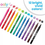 12 Color Fruit Scented Markers for Kids, Vibrant Rainbow Art Set