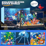 Fish Tank Building Block, Lighting Aquarium Building Sets For Adults And Kids Including Ocean Jellyfish, Dolphin, Turtle, Crab, Animal Building Toys For Boys Age 8-12, 725Pcs