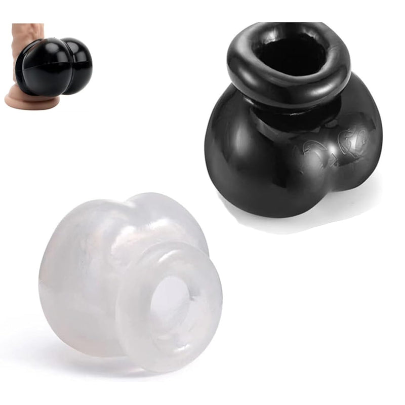 Bull Bag Ball Stretcher Snug,Scrotum Silicone Ballstretcher Ballsack,Testicle Bondage,Sex Toys For Men Suit Clear/ (Black And White)