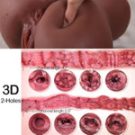 Male Masturbator, Black Sex Doll For Men Buttock With Vaginal And Anal, Male Sex Toy Pussy Ass For Men Masturbation Realistic Stroker With 2 Holes For Man Orgasm(Yumo)-Coffee Black