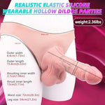 Realistic Strap On Harness With Hollow Dildo, Silicone Wearable Dildo Panties For Mens, Male Penis Extender Cock Sleeve, Anal G-Spot Play Adult Sex Toys For Men Pegging Couples