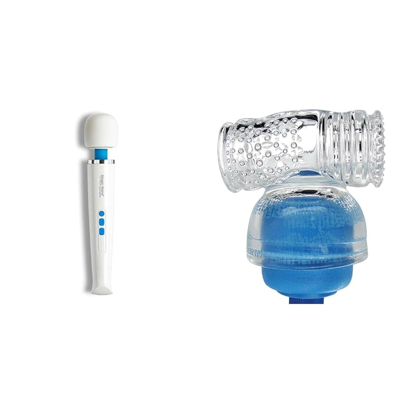 Magic Wand Rechargeable Massager And Hummingbird Vibrating Masturbator Attachment Bundle