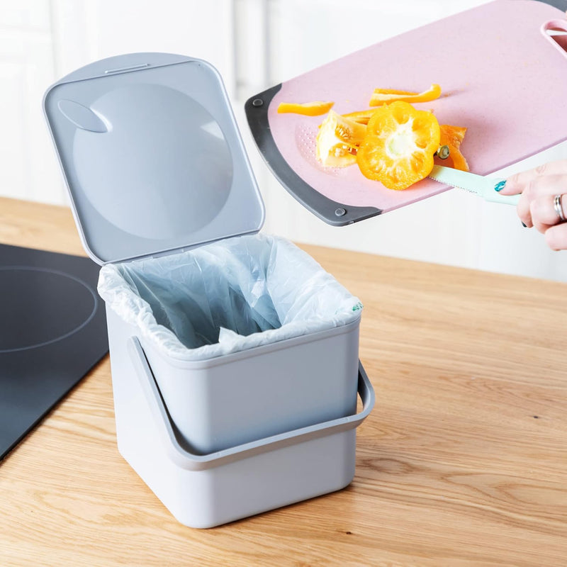 Kitchen Compost Bin – Countertop Food Waste Caddy With Easy Wipe Clean Interior