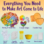 Mosaic Glass Tile Coaster Decorating Craft Kit for Kids