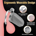 Chastity Cage With Belt - Male Chastity Device With Invisible Lock, 3 Sizes Rings (1.57", 1.77", 1.97"), Cock Cage Metal Mesh Chain,Large Stainless Steel Penis Bondage Restraints Bdsm Sex Toy For Men