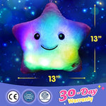 13'' Creative Twinkle Star Glowing Led Night Light Plush Pillows Stuffed Animals Toys Birthday Christmas Holiday Valentines Gifts For Toddlers Girls(Purple)