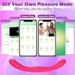 Strapless Strap On Dildo Harness Lesbian Sex Toys, App Remote Control Double-Ended Dildos Vibrator For Men And Women, Vaginal Anal Sex Stimulator Adults Toys With 9 Vibration Modes, Pink