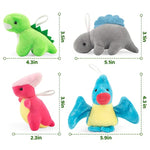 12 Pack Small Dinosaur Plush Toys, Mini Stuffed Animals Bulk For Kids Dinosaur Party Favors, Soft Dino Playset Keychains, Goodie Bag Stuffers For Toddler Boys Girls Carnival Prizes