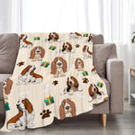 Basset Hound Blanket Cute Basset Hound Dog Throw Blankets Soft Warm Fuzzy Cozy Plush Gifts For Girls Women Lightweight Fleece Flannel Stuff Decor Gift For Kids Adults 50"X40"