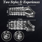 Reusable Penis Sleeve For Men, Ultra-Soft Open Tip Cock Sleeve With Ball Stretcher Penis Ring Extender Enlargement Girth Enhancer, Delay Ejaculation, Body-Safe Material Male Sex Toys - Clear
