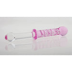 Double-Ended Crystal Dildos Glass Pleasure Wand Anal Plug - Pink Style Series (Style B)