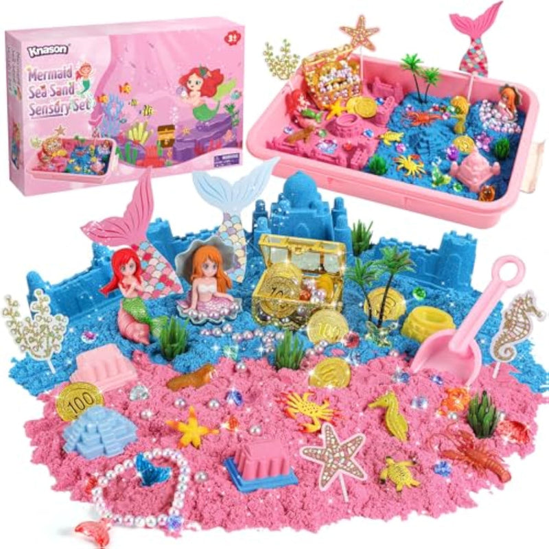 Mermaid Sensory Bin Play Sand Kit for Children Ages 3 to 7
