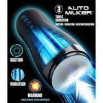 Auto Milker 15X Sucking Male Masturbator Toy With Triple Sensations | Warming Suction Vibration | Adult Sex Pleasure Toy | 3 Speeds & 5 Stimulating Patterns Of Vibration, Black