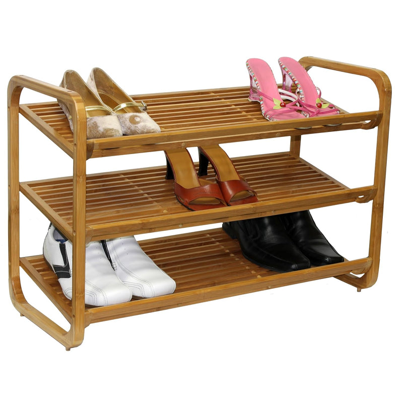 3-Tier Bamboo Shoe Rack, Brown