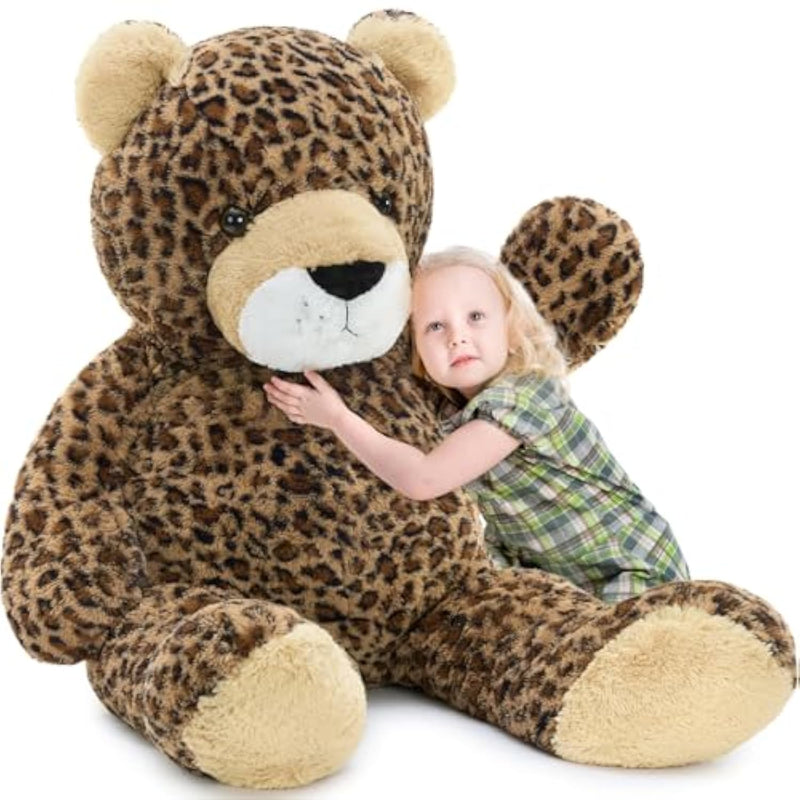 51" Giant Cheetah Stuffed Animal Plush Toy, Large Leopard Stuffed Animal Plush Pillow For Girlfriend Boyfriend Kids, Super Soft Cheetah Stuffy Gift For Birthday Christmas Baby Shower Decor