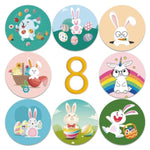 500 Pcs Large Easter Bunny Stickers, Waterproof Self-Adhesive Labels, 8 Colors
