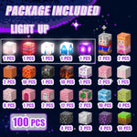 100 Pcs Magnetic Blocks With Light Blocks, 1Inch Light Up Rechargeable Magnetic Building Blocks For Boys Girls Ages 3+, Sensory Magnet Cubes Christmas Birthday Present Construction Toys.