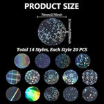 280 Pcs Holographic Glitter Badge Film Kit for DIY Button Making & Crafts