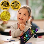 2 Pack Rainbow Notebooks Art Supplies for Kids, Scratch Paper Art-Crafts Gift