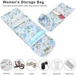 Foldable Floral Period Bag, Sanitary Pad & Tampon Organizer Blue