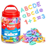 Magnetic Letters And Numbers, Abc 123 Alphabet Fridge Magnets For Toddlers & Kids, Preschool Educational Learning Plastic Refrigerator Toy Set, Uppercase & Lowercase, Math Symbols (78 Pcs)
