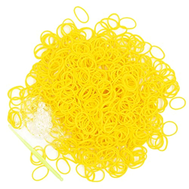 3000 Loom Rubber Bands Refill Kit, 75 S-Clips & 5 Hooks Bracelet DIY Yellow