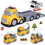 Toddlers Truck Toys,Boy Toys Gifts For 1 2 3 Years Old,5 In 1 Construction Transport Truck With Lights & Sounds,Ideal Birthday For Baby Toddler 12-18M+