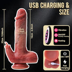 Thrusting Dildo Sex Toy Vibrator, Suction Cup Dildo Penis With 9 Vibrations &3 Thrusting Swing &9 Licking Heating Anal Realistic Dildos App Remote Control Silicone Dildos Adult Toys For Women