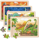 Puzzles For Kids Ages 4-6, Dinosaur Wooden Puzzles, 4 Packs 24 Pieces Puzzles For Kids Ages 3-5, Preschool Educational Toys Gifts For Boys And Girls