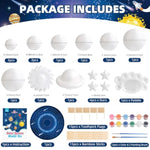 64 Pcs Solar System Project Kit, Solar System Model Kit With 13 Mix Foam Balls, Solar System Toys For Kids 3-5, Learn Planets Science Kit School Project Supplies Of Bamboo Sticks, Flags, Brushes