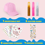 Decorate Your Own Baseball Cap Kit for Kids with 7 Sheets of Gem Stickers
